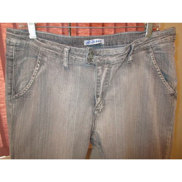 True Vtg EXOCET Chino Jeans Womens 20 Collection Gray Stretch TALL 80s 90s Urban - Picture 2 of 6